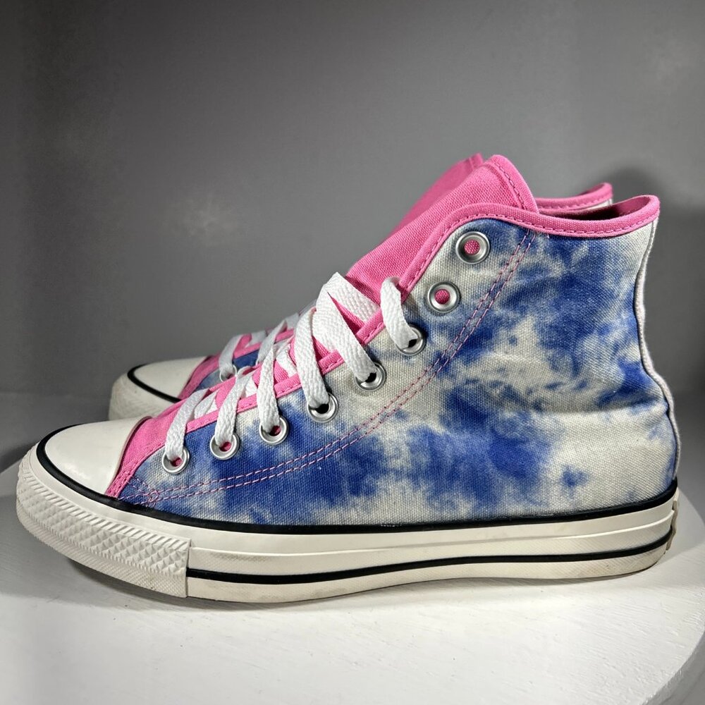 Converse Chuck Taylor Womens Tie-Dye Cloud Print Sneakers Shoes Size 8.5 High